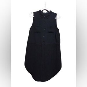 BCBGeneration Black Sleeveless Button-Front Tunic